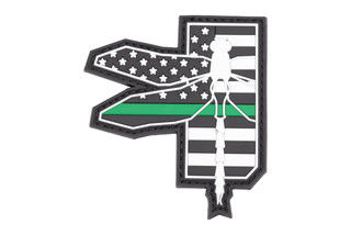 Haley Strategic Dragonfly Green Line Support Morale Patch is made from rubberized PVC material